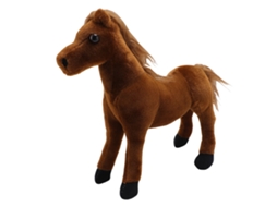Mali brinquedo de Pelúcia de Cavalo Realístico Macio Confortável Multifuncional para Sofá Cama Mesa Marrom Escuro