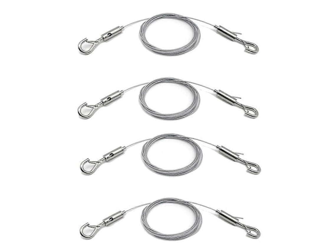 Fio de Aço Inoxidável Prateado Ajustável e Resistente para Pendurar Quadros, Suporta Até 22, 7 Kg , 2 M X 1, 5 Mm BRILVIBERA (50 Lbs)