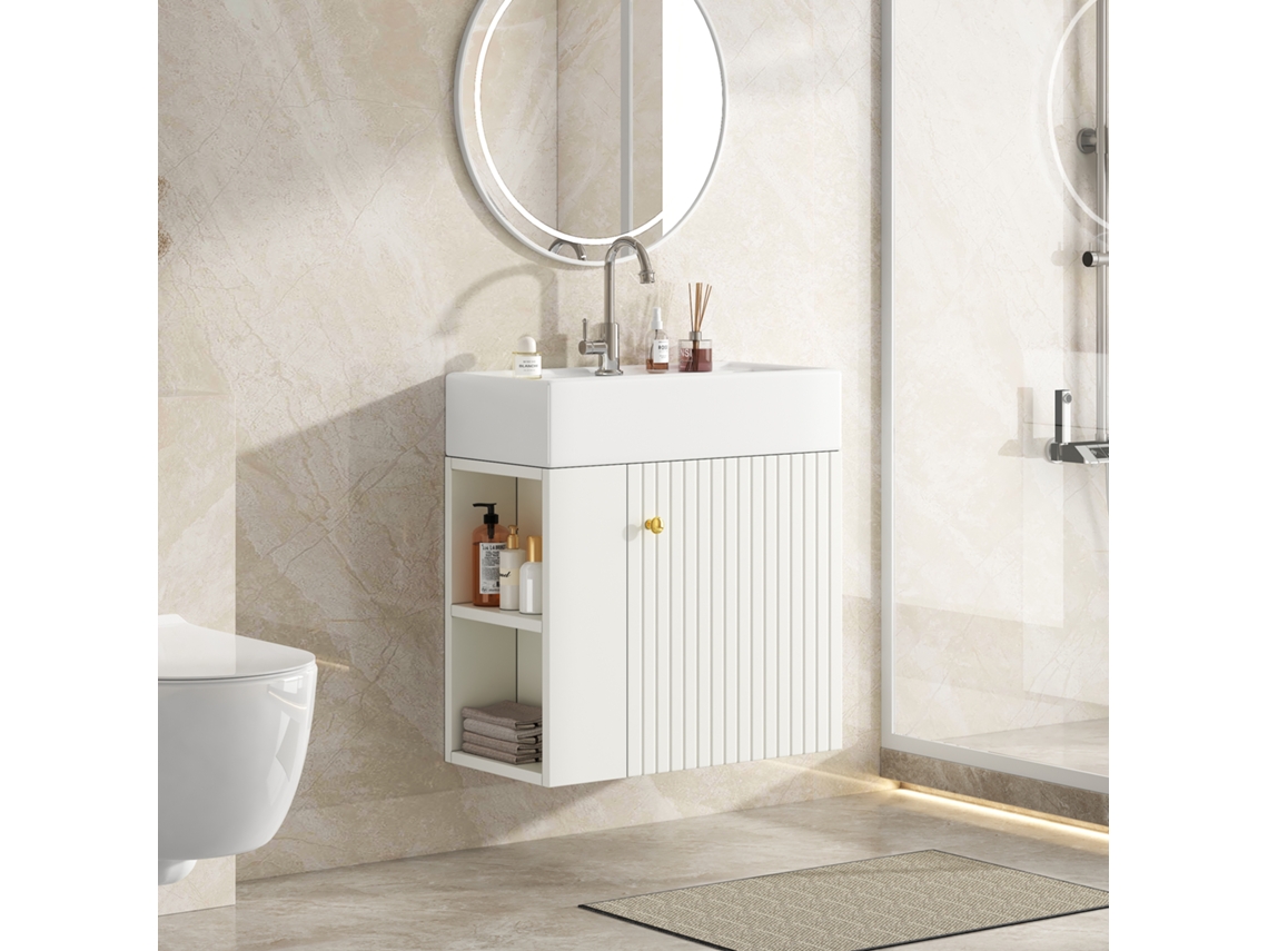 Móvel 55cm Lavatório Suspenso Branco VOLTEDGE