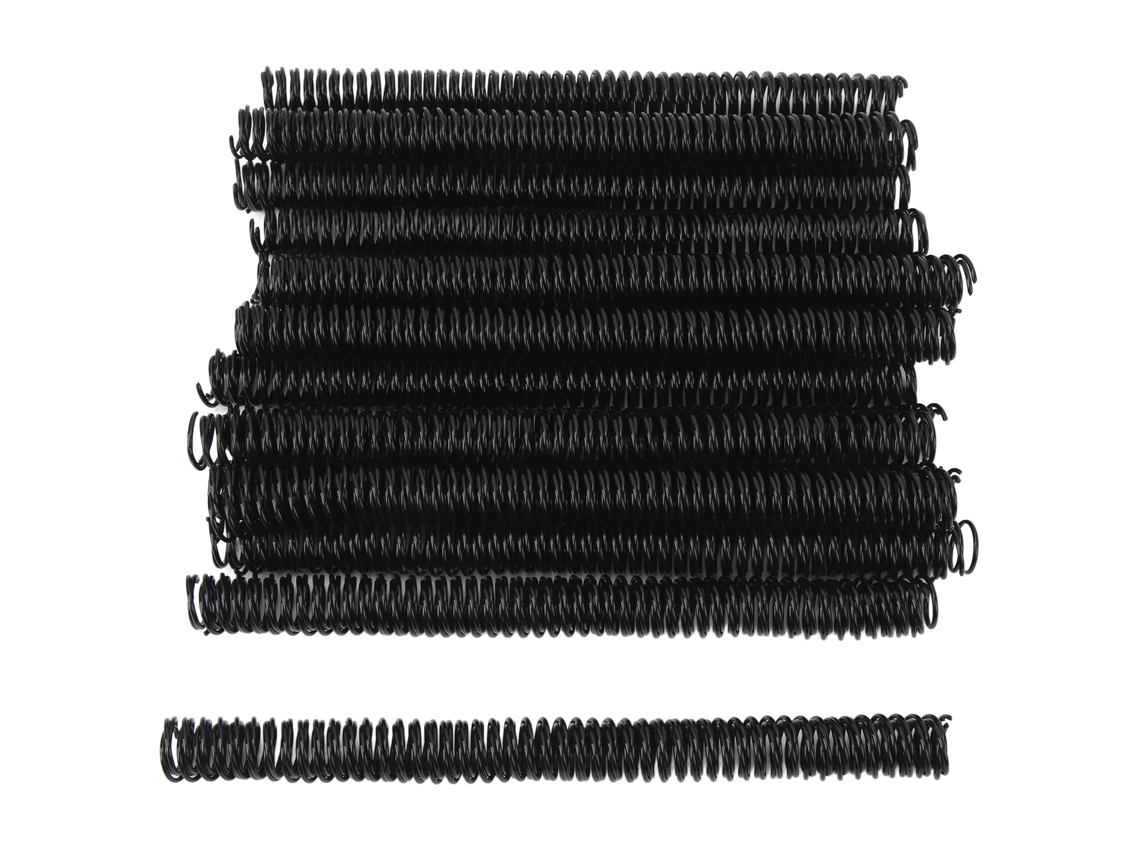 50 Bobinas Encadernação Espiral 19mm 48 Loop Passo 4:1 Capacidade 170 Folhas A4 Spine Preto