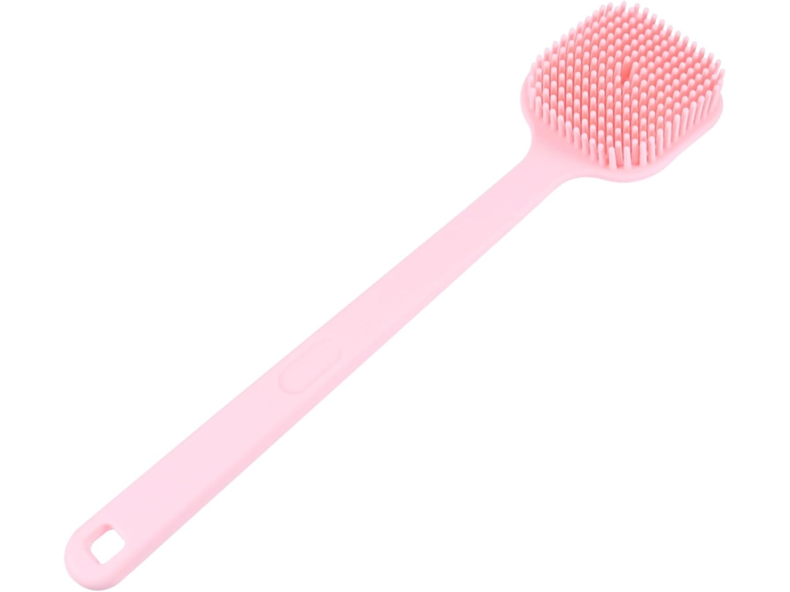 Lurelia Acessório De Duche Com Escova De Silicone Para Banho, Cabo Longo, Cerdas Macias E Massagem Suave, Uso Diário Leve