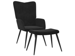 Relaxing Chair With Stool, Relaxing Chairs With Stools Vidaxl Preto Veludo