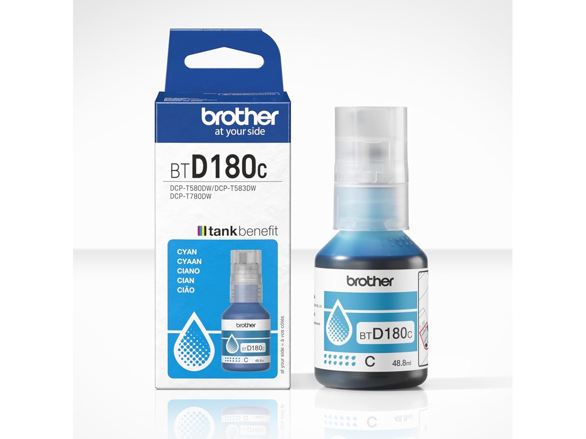 Frasco de Tinta Ciano Original Brother Btd180c