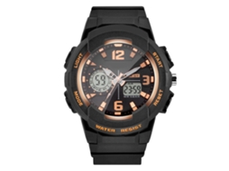Reloj Digital Analógico Smael Impermeable De Cuarzo Display Dual Oro Negro