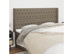 Vidaxl Cabeceira Cama Abas Tecido 183x16x118/128 Cm Cinza-acastanhado