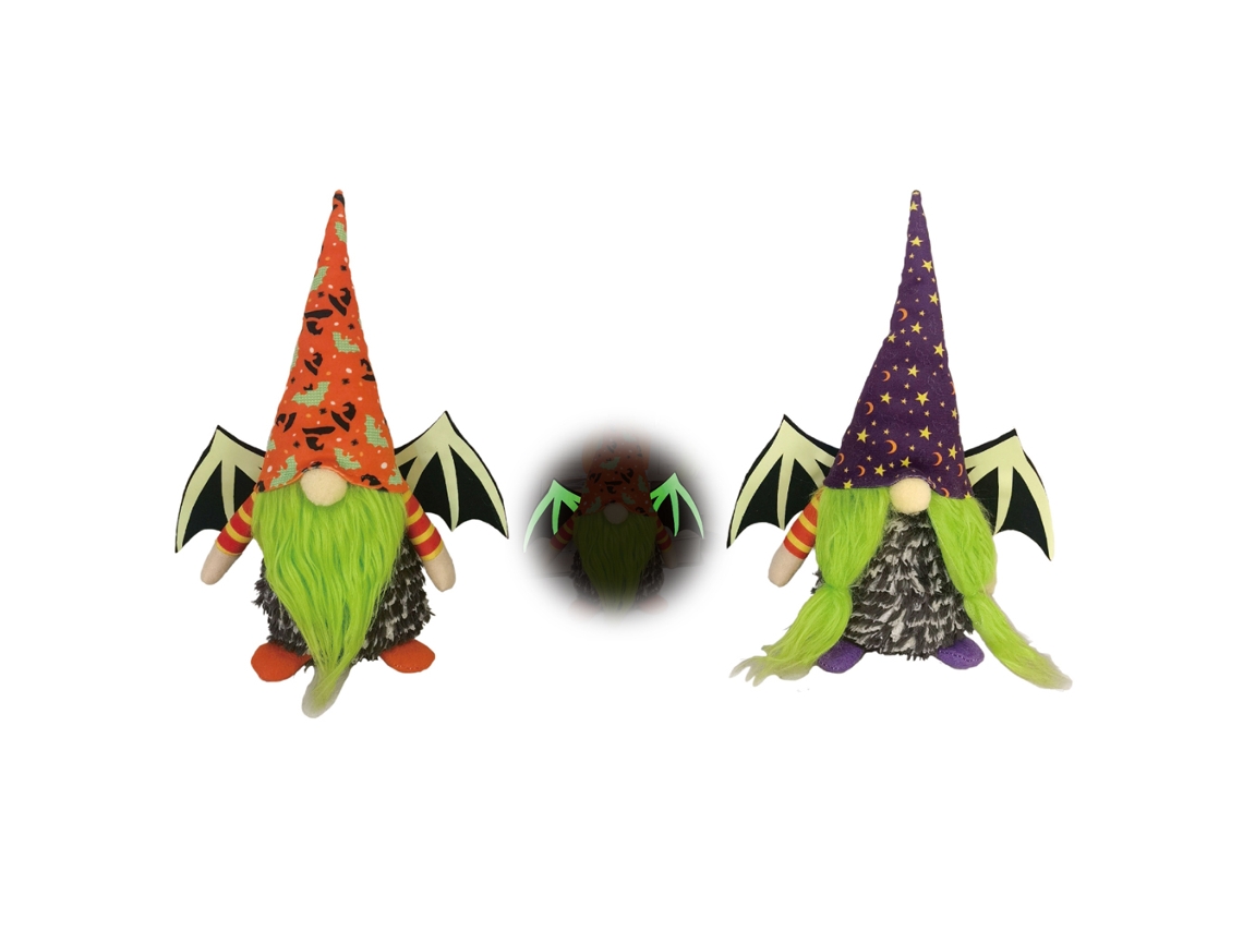 Bonecos de Gnomos Halloween com Asas Luminosas