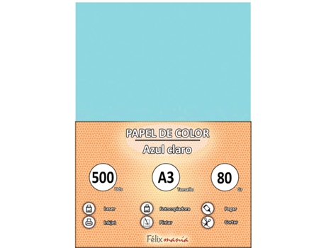 Papel 80Gr A3 Azul Claro 500 Folhas