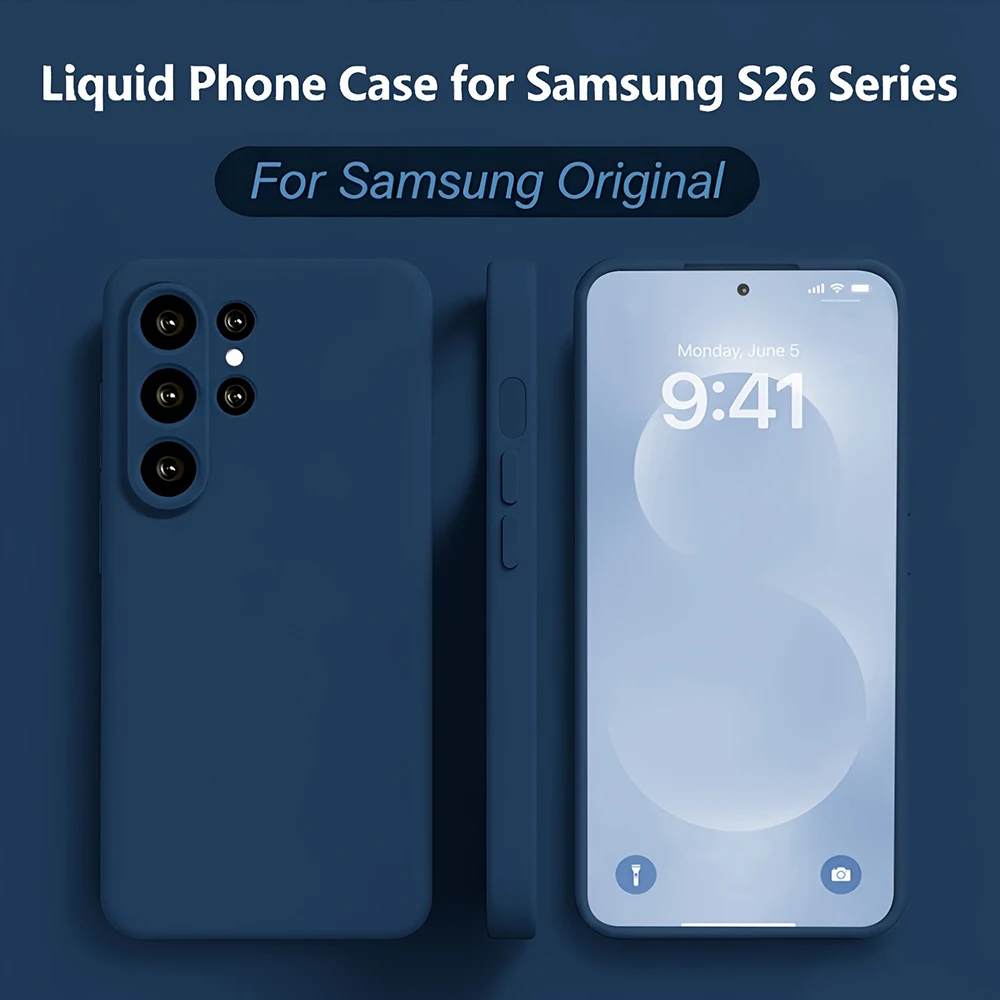 Capa Traseira De Silicone Líquido Macio E Resistente A Impactos (azul Para Iphone 16 Pro Max) Para Samsung