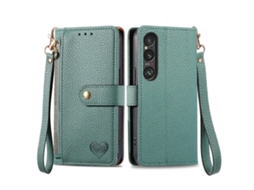 Capa De Couro Para Celular Com Cordão E Zíper Love