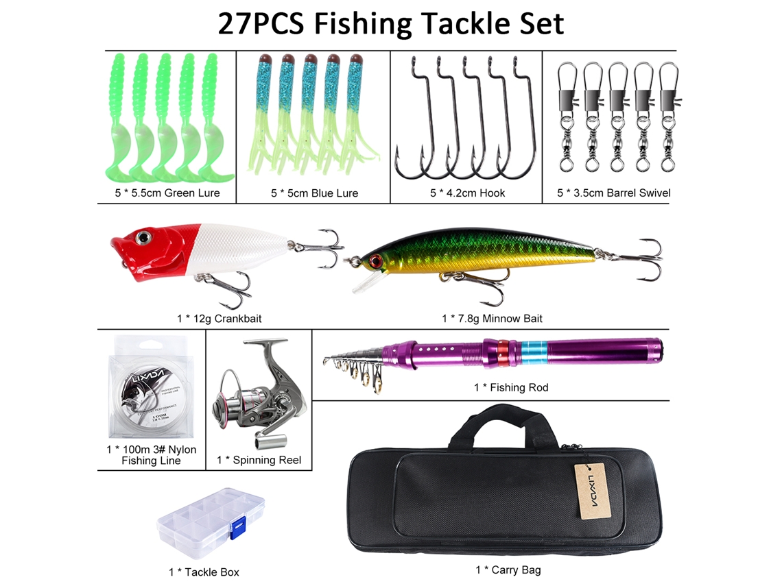 Combo Vara e Molinete de Pesca Lixada Carbono