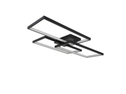 Nettlife Led Plafon Metálico Preto 72 W 80 Cm Para Lâmpada Moderna Para Regulável Com Controlo Remoto Design Retangular Para S