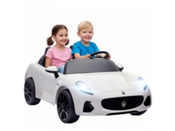 Carrinho Elétrico Musical Infantil, 2 Lugares, Alimentado por Bateria de 12V, Controle Remoto, Luzes de LED, Função Branca