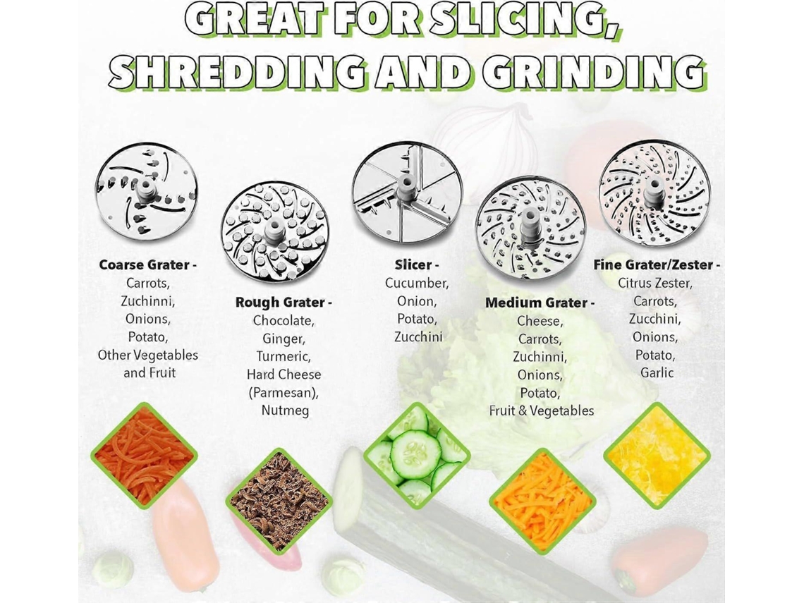 Lurelia Mandolina Multifuncional Ajustável, 5 Em 1, Para Legumes