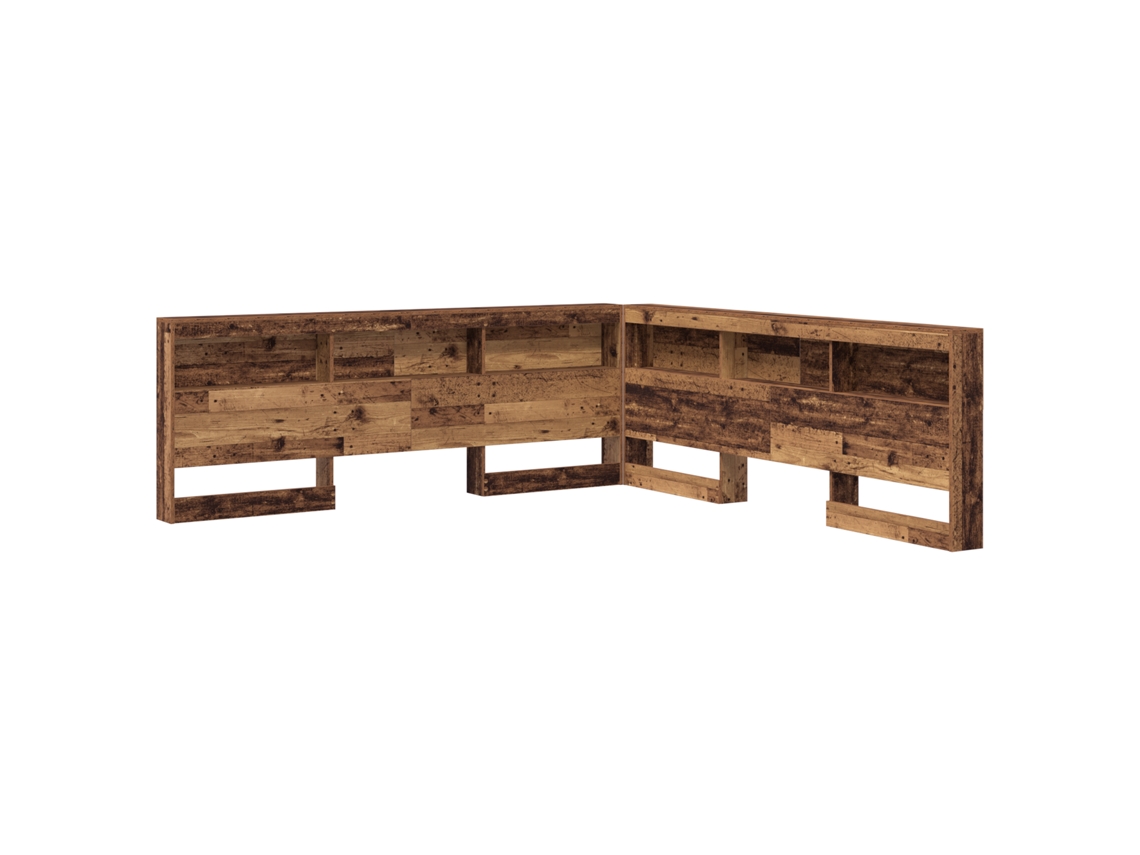 Conjunto 1 Cabeceira De Armazenamento Vidaxl Castanho Madeira De Pinho Maciça (200 Cm)