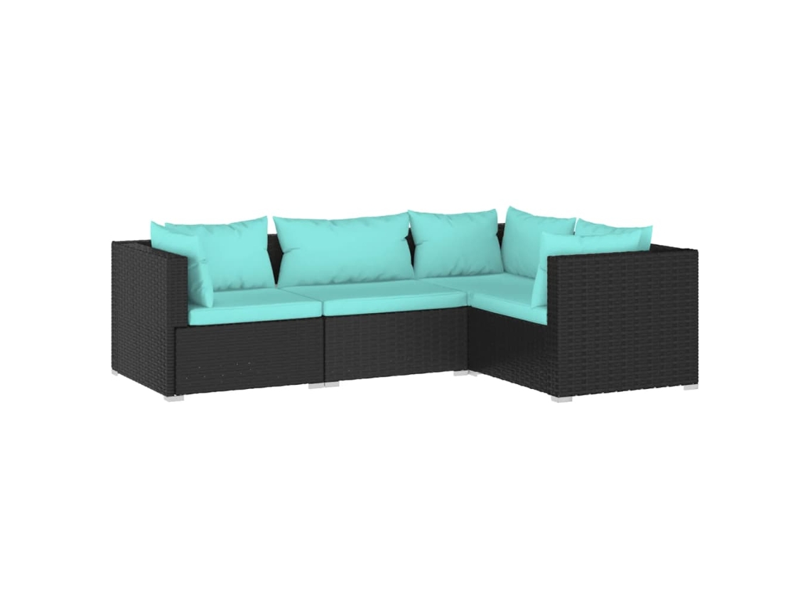 Garden Lounge Set, Garden Lounge Sets Vidaxl Preto Rattan / Vime (n/a)