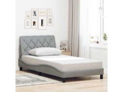 Vidaxl Estrutura de Cama Sem Colchão 100x200 Cm Tecido Cinzento claro