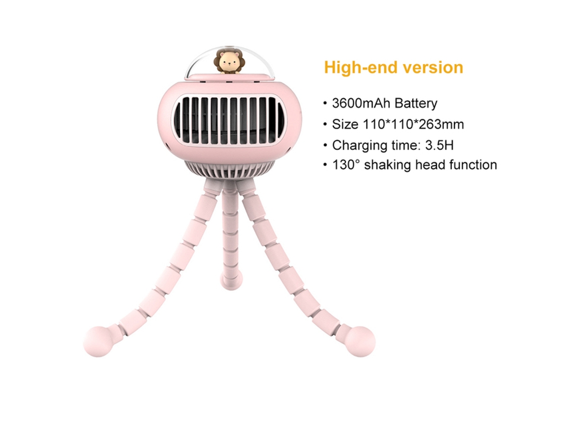 Mini Ventoinha WEIMAI Portátil Flexível Recarregável 130º Rotação Automática