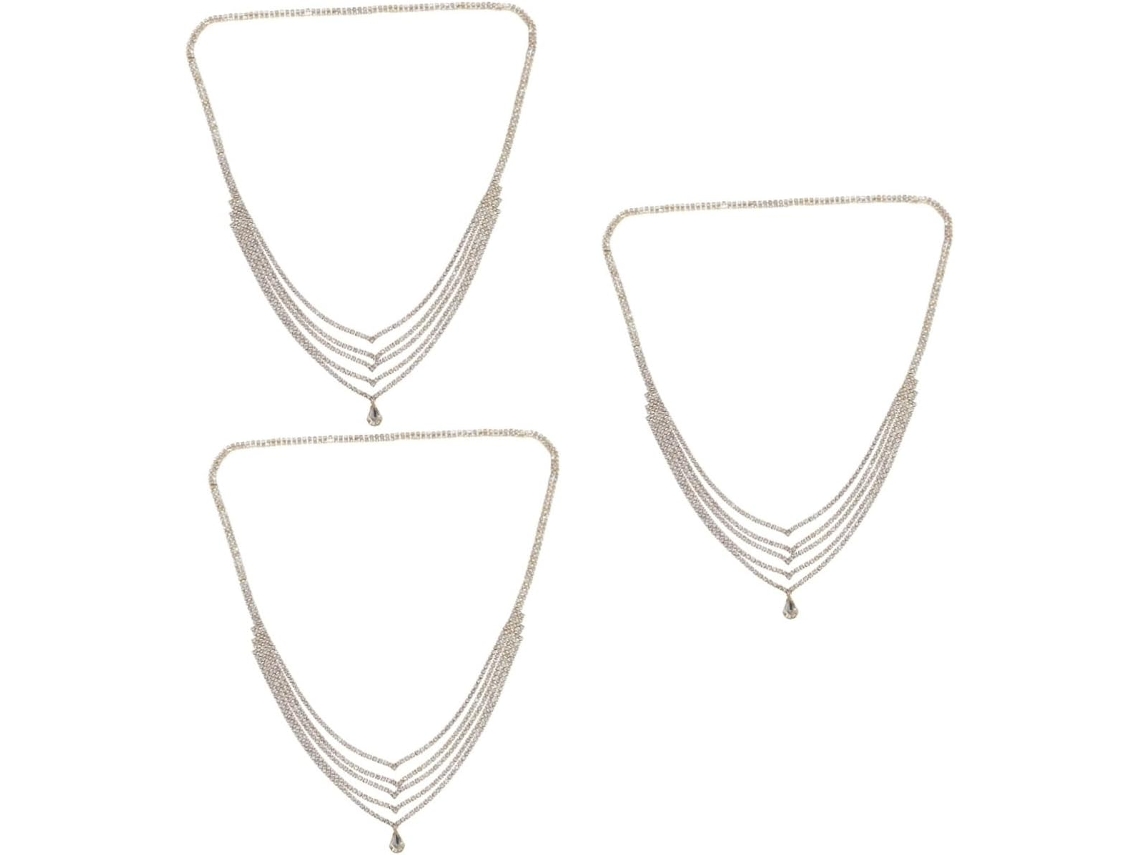 Conjunto De 3 Peças Com Corrente De Strass E Franja Elegante Para A Cabeça, Ideal Para Casamentos, Festas, Cerimônias E Fotografias.