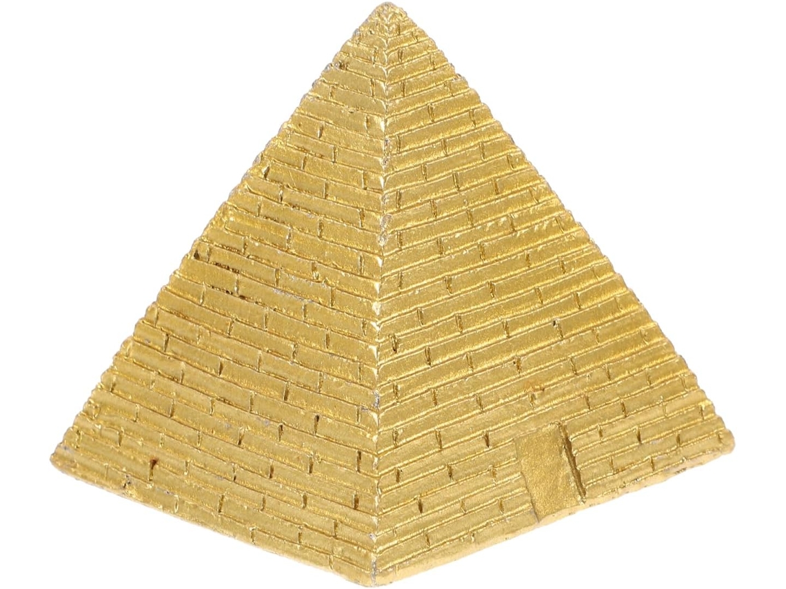 Miniatura de Pirâmide Egípcia em Resina, Dourada, 5,3 Cm, Decoração de Mesa, Acessórios para Casa e Escritório, Alívio CHABERLU