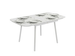 Mesa de Jardim Retangular CHEZMOI para 6 pessoas, 140x80cm com tampo em Wpc