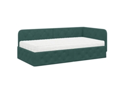 Conjunto 1 Cama De Canto Vidaxl Verde Veludo (90 X 200 Cm)