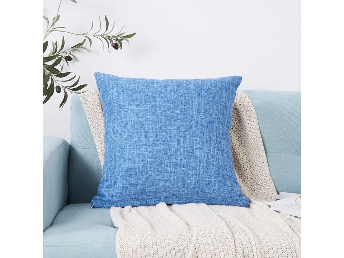 2026 fundas de Almohadas Decorativas de Lino 20x20 Polegadas, Azul Céu, para Sofá, Sala de Estar, 2 Unidades