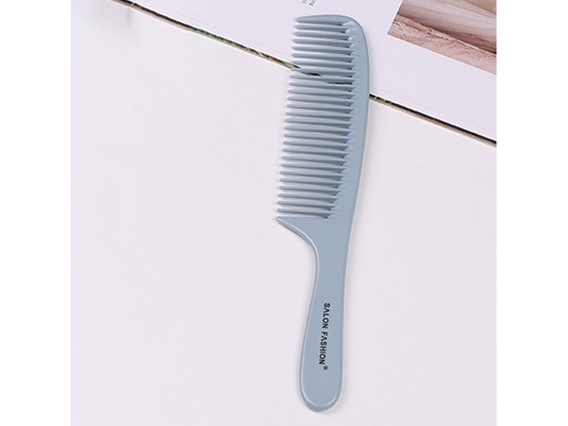 Pente Plano de Plástico com Dentes Largos para Massagem Capilar e do Couro Cabeludo (manual). MDUG (estilo 2, Azul)