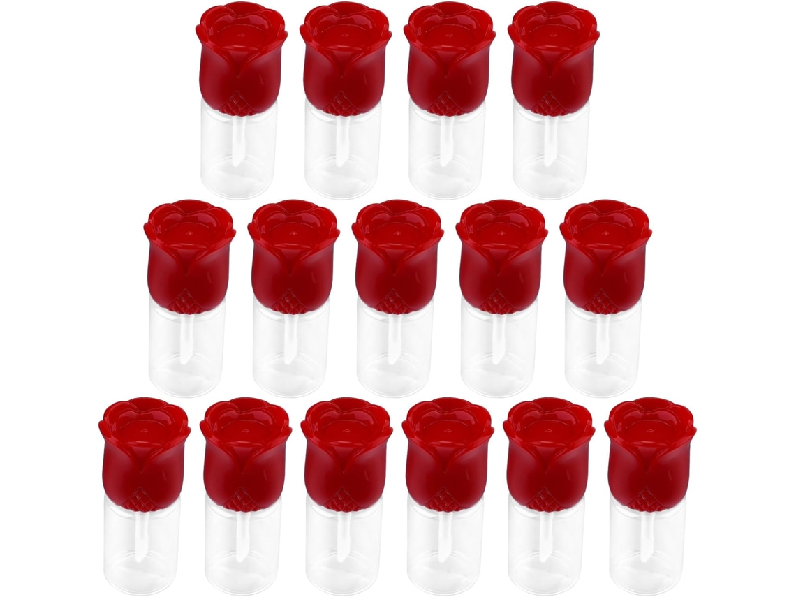 Tubos vazios de brilho labial rosa, pacote com 15 unidades, plástico leve.