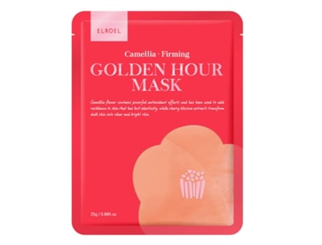 Máscara Facial Firmadora Premium com Extrato de Camélia, Brilho Dourado, 25g Elroel
