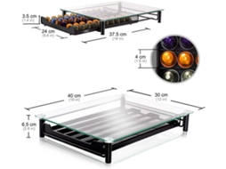 Porta Cápsula De Café Nespresso 60 Cápsulas Com Gaveta De Metal, Preto Zeuxo