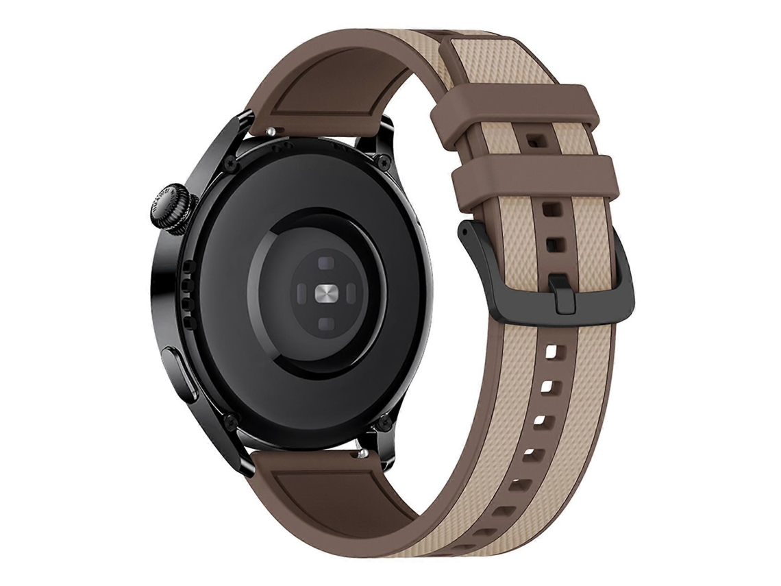 Pulseira De Relógio De Silicone Bicolor Com Textura De Listras Verticais