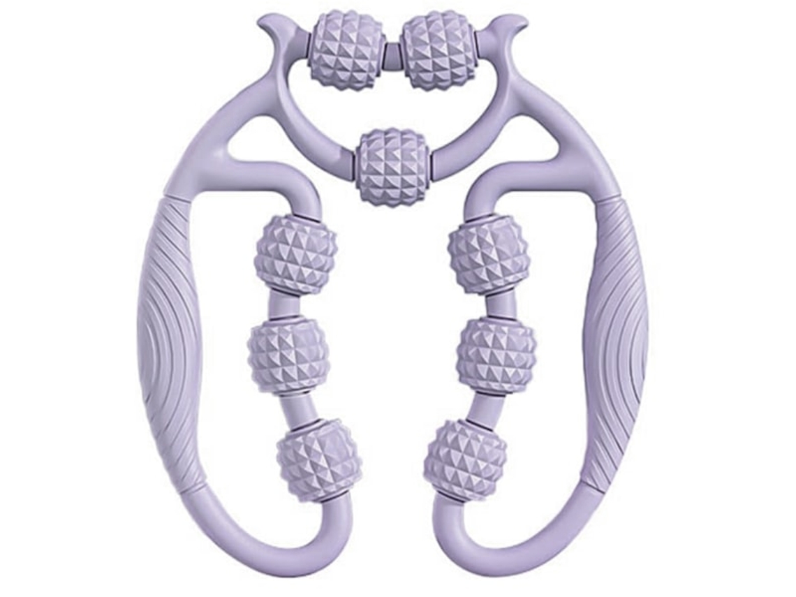 Massageador Circular Relaxante Para Pernas Com 9 Rodas, Muscular Tecidos Profundos, E Braços, Roxo.-aquaforge