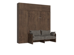 Cama de Casal Sofà Kentaro Noce Coluna Móvel Parede Popa ITAMOBY Castanho (220x100x94cm)
