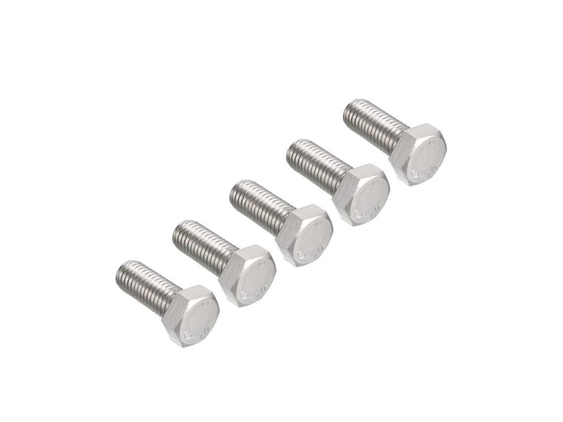 Parafusos Sextavados De Aço Inoxidável 304 Com Rosca M12, 30 Mm,