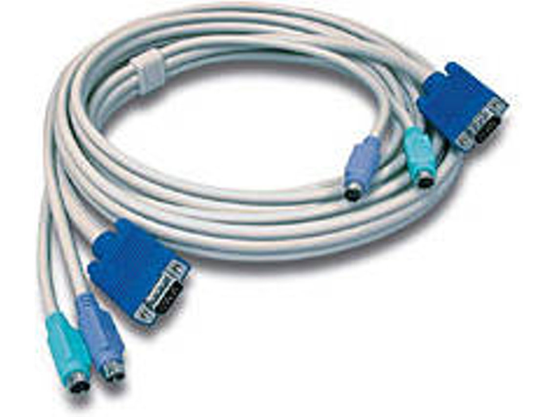 Adaptador TRENDNET (KVM - VGA e PS/2 - 4.5 m - Cinzento)