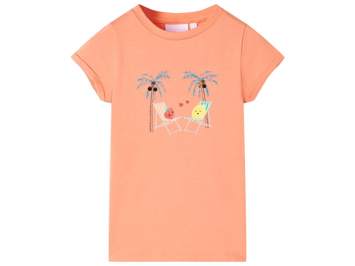 T-shirt Para Criança Cor Pêssego 140