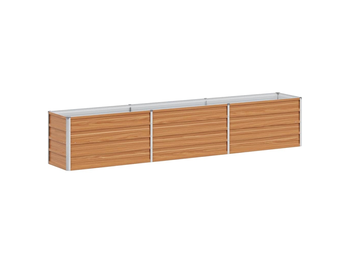 Conjunto 1 Cama De Jardim Vidaxl Castanho Aço (240 X 40 X 45 Cm)