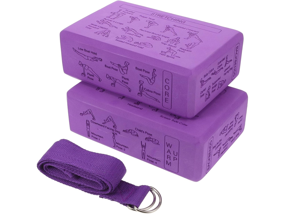 Conjunto Milisten com 1 Bloco de Ioga e Faixa: X 8cm
