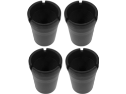 Cinzeiro Compacto Abaodam Em Plástico Preto Para Carro, Conjunto De 4 Peças, Sem Fumaça E Versátil