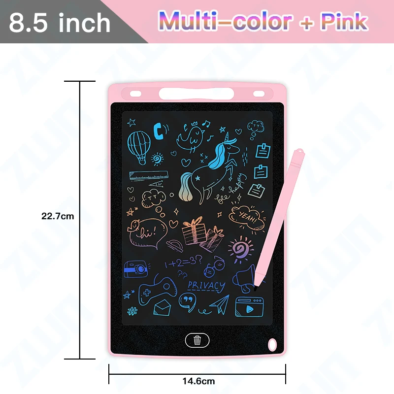 Tablet De Desenho Lcd (8,5 Polegadas, Rosa), Ferramentas De Desenho Artístico, Brinquedo Infantil