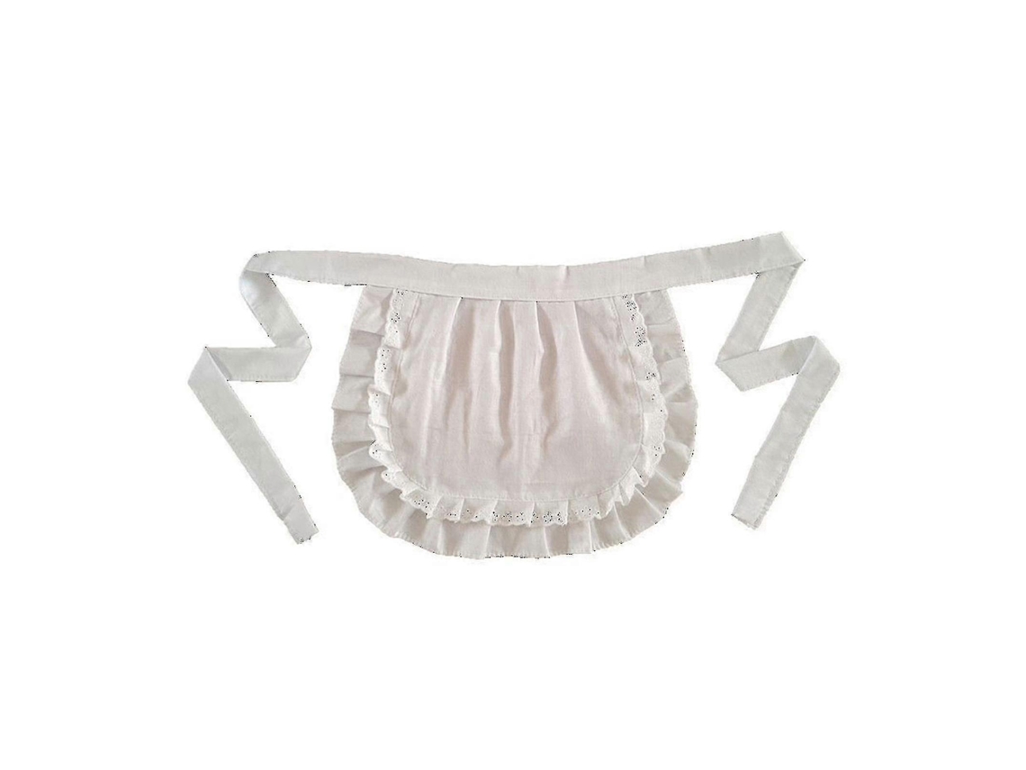 Avental Retrô Compatível Com Terno Justo Feminino, Feito De Algodão Branco, Meio Avental Ideal Para Festas E Eventos Olysi Shop