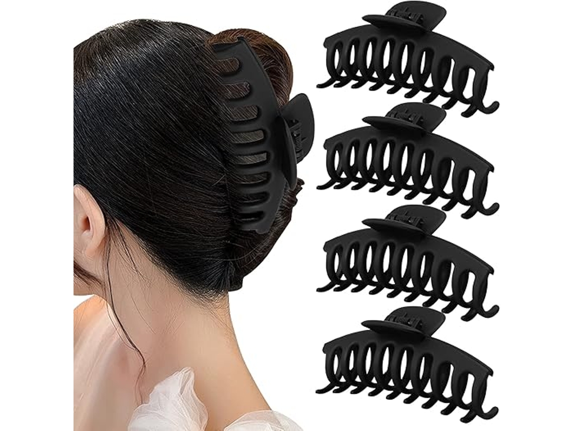 Grampos Cabelo Grandes Pretos Antiderrapantes para Cabelo Grosso ZYBLSSBB