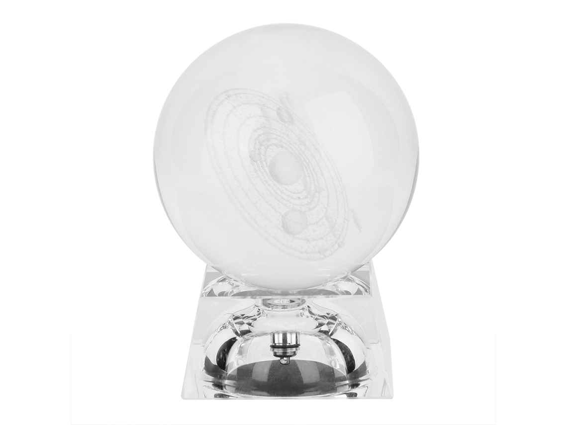 Bola de Cristal K9 80mm com Base Luminosa para Fotografia e Decoração | S/MARCA