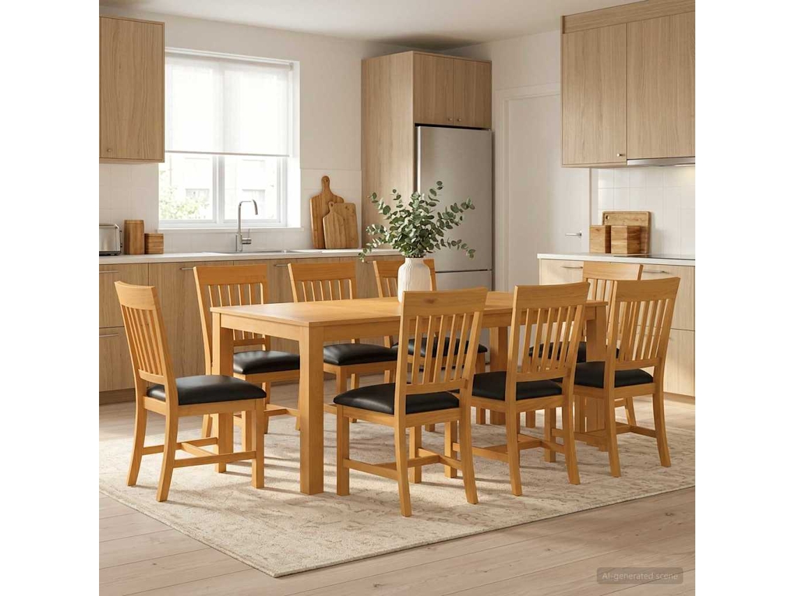 Vidaxl Conjunto De Sala De Jantar 9 Unid. Preto