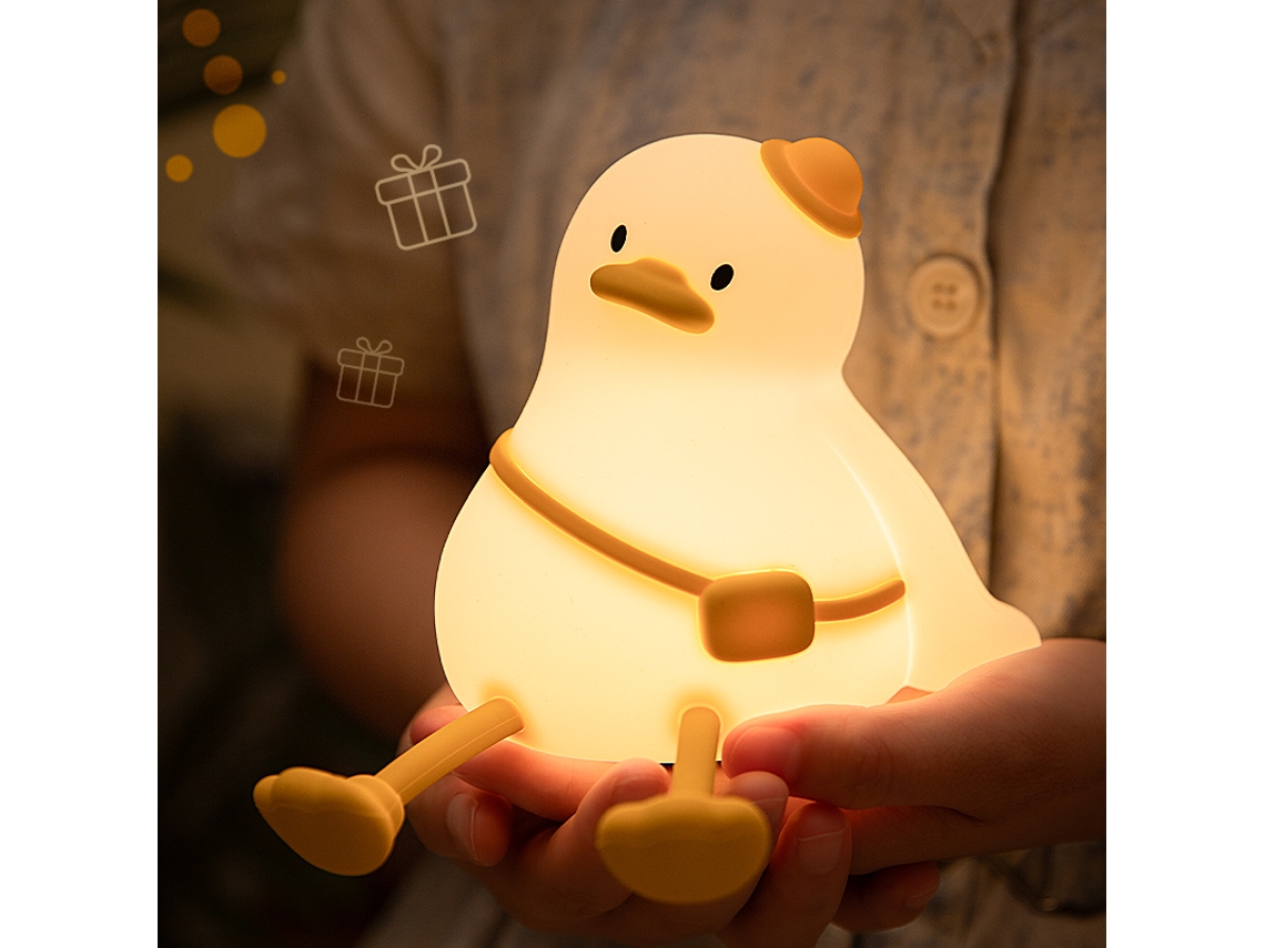 (mochila Pato) Luz Noturna Led De Silicone Com Sensor De Toque