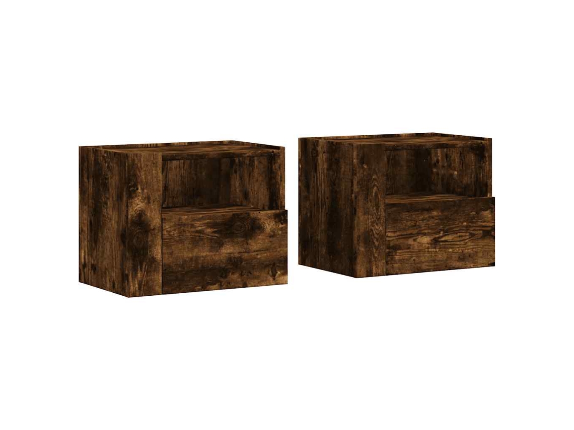 Conjunto de 2 mesas de parede MAISON EXCLUSIVE Carvalho Fumado (45x30x35 cm)