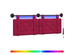 Conjunto 1 Cabeceira Suspensa Vidaxl Vermelho Veludo (150 X 55 X 5 Cm)