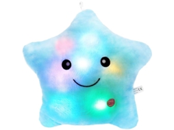 2026 almohada de Peluche Con Luz Led Estrella Brillante para Niños Regalo Navidad Azul