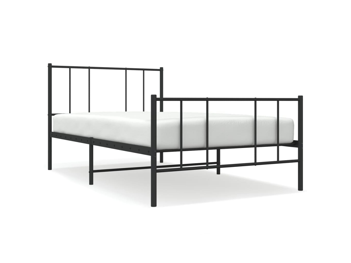 Bed Frame, Bed Frames Vidaxl Preto Aço (100 X 200 Cm)