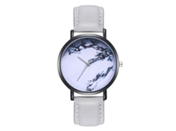 Reloj Casual Unisex Con Dial Grande De Cuero Pu Gris Para Hombres Y Mujeres